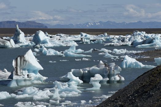 Iceberg Lagoon Jokulsarlon Iceland Filled With Glacial Icebergs