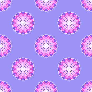 Floral vector pattern on the violet background
