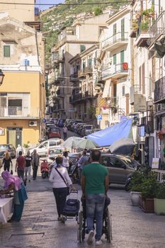 Traditional Monreale market in Sicily, near Palermo