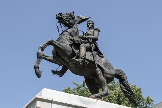 Equestrian statue of United States President Andrew Jackson.