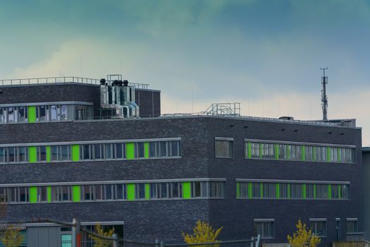 Panoramic skyline of a modern office, business or school building