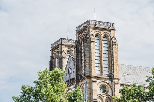 Saint-André neo-Gothic church in the center of Bayonne in France