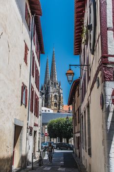 Gothic Sainte-Marie cathedral in the center of Bayonne, Pyrénées-Atlantiques, France