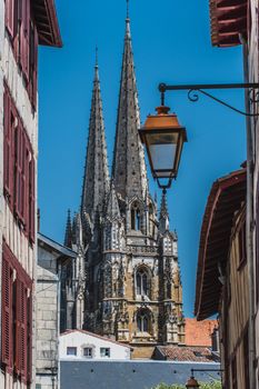 Gothic Sainte-Marie cathedral in the center of Bayonne, Pyrénées-Atlantiques, France