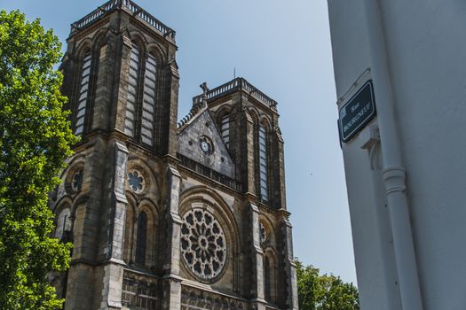 Saint-André neo-Gothic church in the center of Bayonne in France