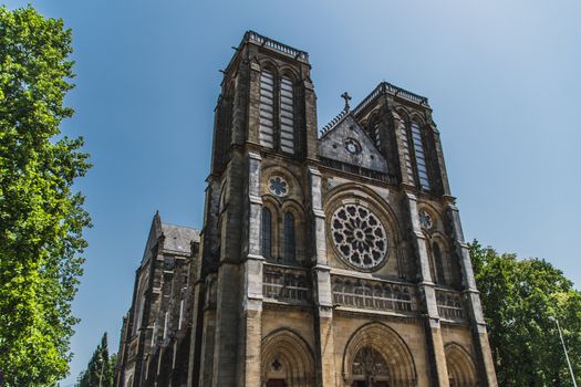 Saint-André neo-Gothic church in the center of Bayonne in France