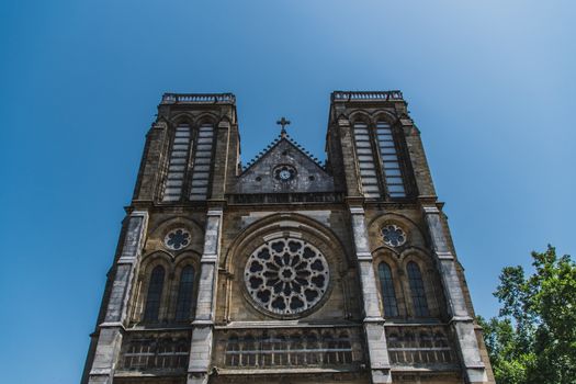 Saint-André neo-Gothic church in the center of Bayonne in France