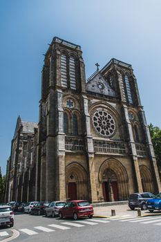 Saint-André neo-Gothic church in the center of Bayonne in France