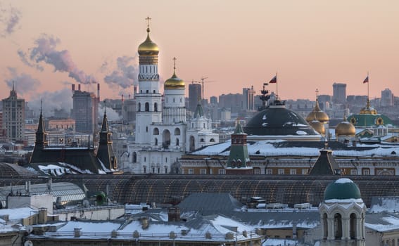Moscow Russia City Center View in the Evening