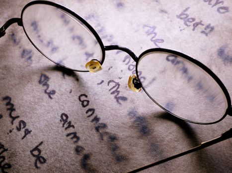 Close up of classic spectacles