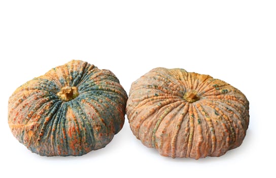 Group of pumpkin isolated on white background, clipping path.