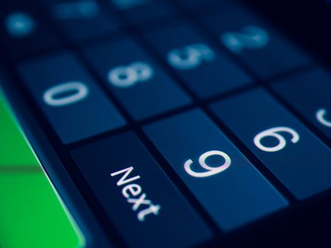 Close up of a Digital Keyboard on LCD screen