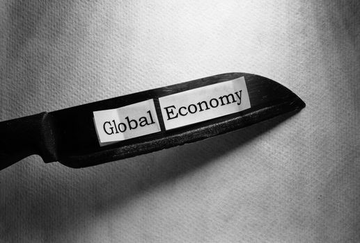 Tab label depicting global economy crash