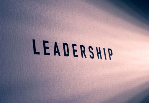 Close up of Leadership label on paper