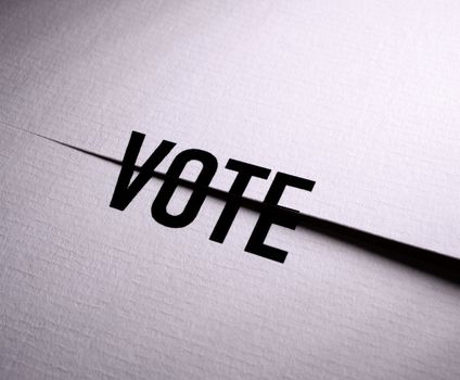 Close up of a Vote tag