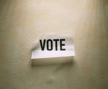 Close up of a Vote tag