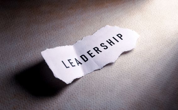 Close up of Leadership label on paper