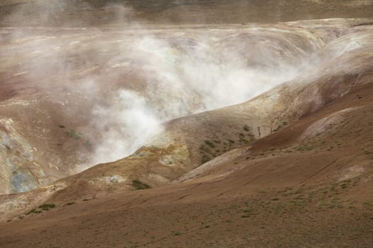 Krafla Geothermal Area of Hverir, Namafjall in Northern Iceland