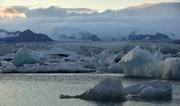 Iceberg Lagoon Jokulsarlon Iceland Filled With Glacial Icebergs