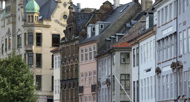 City view from the town center of Copenhagen, Denmark