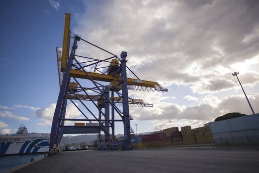 Cranes at the port of Palermo for handling cargo loads