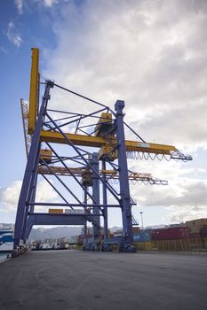 Cranes at the port of Palermo for handling cargo loads