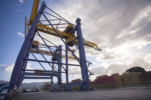 Cranes at the port of Palermo for handling cargo loads