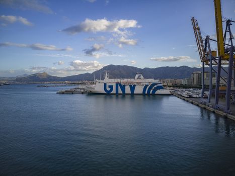 GNV ferry docked at the port of Palermo