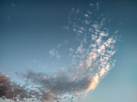 the white and pink clouds on a summer day