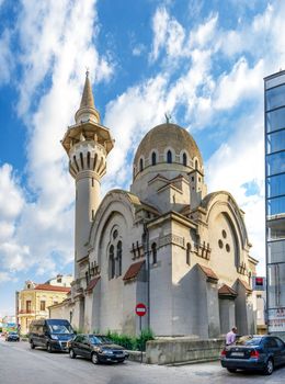 Constanta, Romania – 07.09.2019.  The Great Mosque in Constanta, the famous architecture and religious monument in Romania