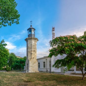 Constanta, Romania – 07.09.2019.  The Old Lighthouse in Constanta, Romania, on a sunny summer morning