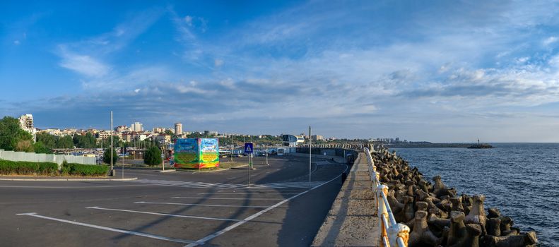 Constanta, Romania – 07.09.2019.  Embankment in the city of Constanta, Romania, on a sunny summer day