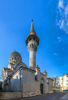 Constanta, Romania – 07.09.2019.  The Great Mosque in Constanta, the famous architecture and religious monument in Romania