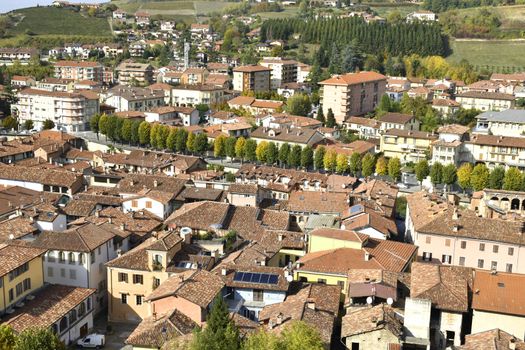 A view of Dogliani from a terrace, famous for Dolcetto wine