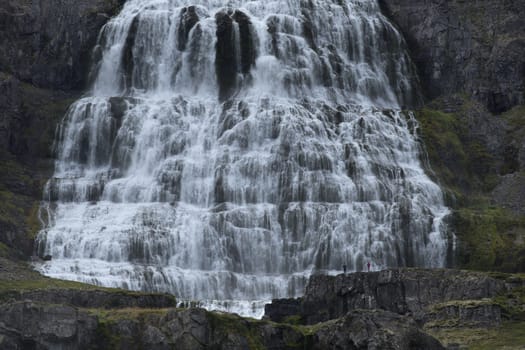 Mountain Waterfall in Iceland. 