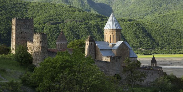 Ananuri Castle Complex is Situated on Zhinvali Reservoir in Georgia. This is Good Combination of Ancient Architecture and Rich Landscape