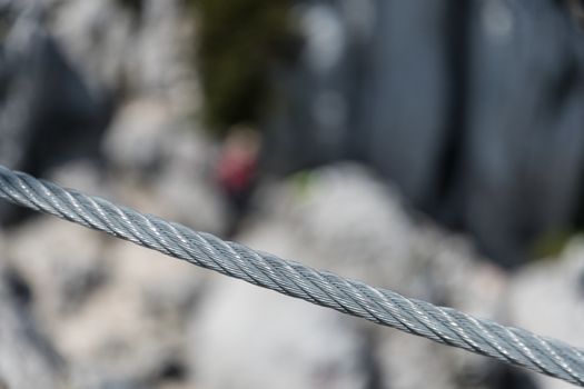 Via ferrata Kampenwand in Bavaria Alps in Summer