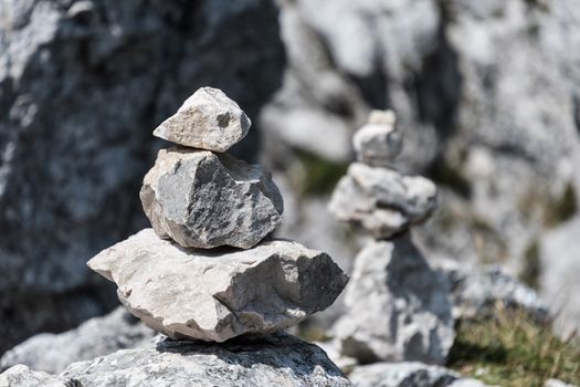 Stones on Kampenwand in Bavaria Alps in Summer