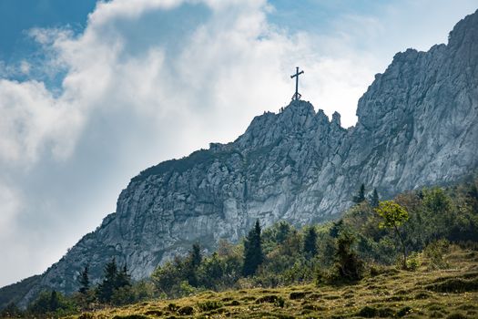 Top of Kampenwand in Bavaria Alps in Summer