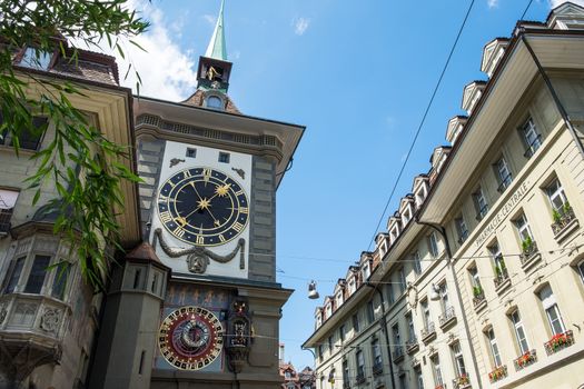 Clock tower in Bern in Swiss