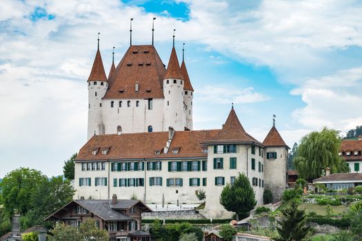 View to famous castle Thun in Swiss