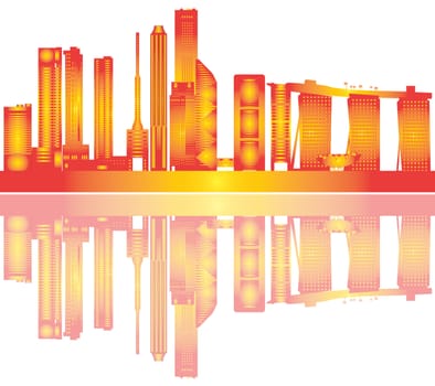 Singapore city skyline illustration