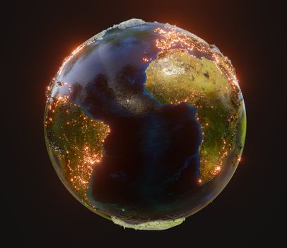 Planet Earth - Elements of this Image Furnished By NASA. 3D illustration