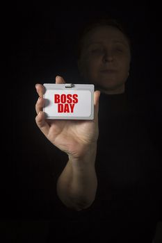 Plastic sleeve - Boss day. The holiday is celebrated on October 16th.