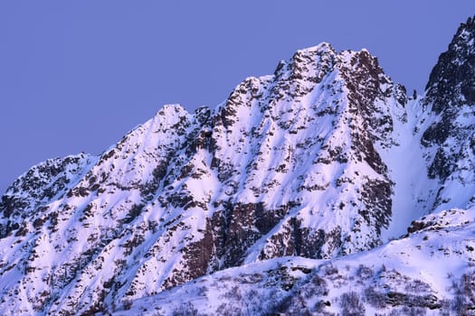 Beautiful twilight view on the Passo Tonale, Western Dolomites, Italy