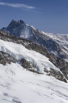 Beautiful mountain view from Jungfraujoch, Switzerland, Bernese Alps, Switzerland