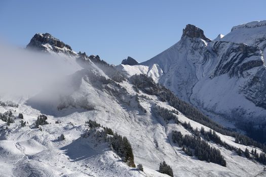 Beautiful mountain view from Schynige Platte, Switzerland