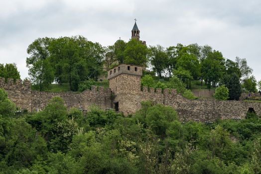 View of the Tsarevets Fortress and Patriarchal Cathedral of the Holy Ascension of God. Veliko Tarnovo in Bulgaria.