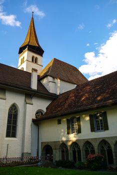 Castle church Schlosskirche and museum Schloss. Interlaken, Switzerland