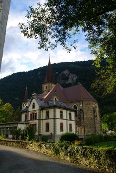 The Catholic Church of Interlaken near Castle, Switzerland